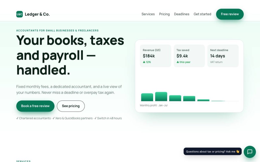 Accountant sample site