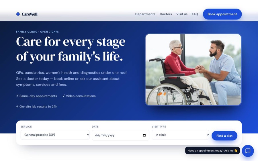 Medical clinic sample site