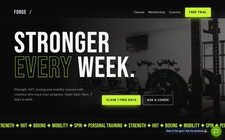 Gym sample site