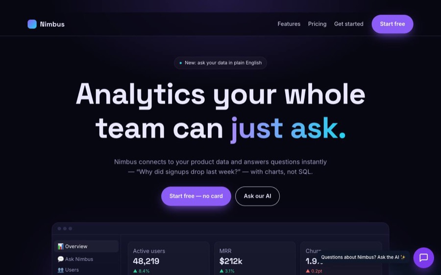 SaaS startup sample site